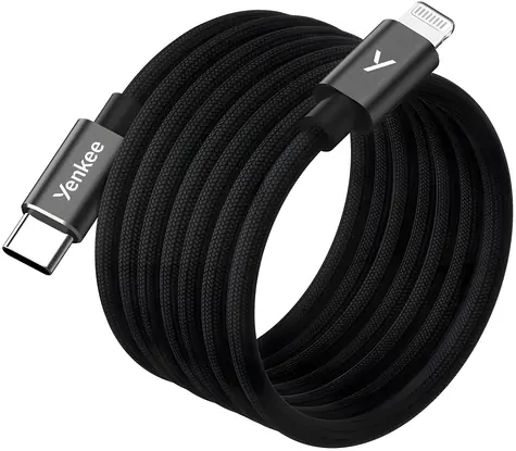 YENKEE YCU MAGNETIC 01 černá / Kabel USB-C/Lightning / MFi / 1,5 m / 480 Mb/s