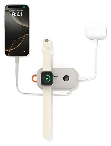Belkin BOOST CHARGE PRO písečná / Powerbanka / 10000 mAh / bezdrátové nabíjení pro Apple Watch / USB-C