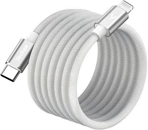 YENKEE YCU MAGNETIC 01 bílá / Kabel USB-C/Lightning / MFi / 1,5 m / 480 Mb/s