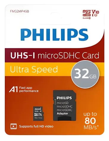 Philips MicroSDHC 32 GB + adaptér / Paměťová karta / Class 10 / UHS-I U1 / V10