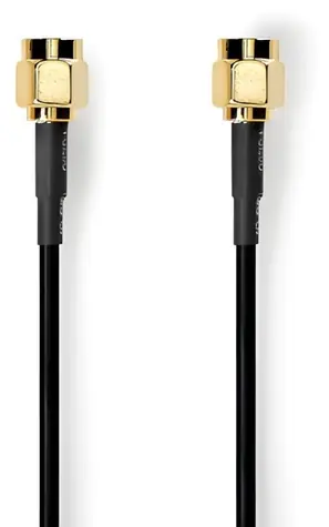 Nedis Anténní kabel SMA (M) - SMA (M) černá / Anténní kabel / Pozlacené / 50 Ohm / Stíněný / 1 m