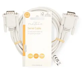 Nedis sériový kabel D-SUB9(M)-D-SUB9(M) slonová kost / Sériový kabel / RS-232 / 2 m