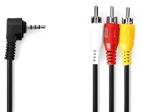 Nedis AV kabel jack 3,5 mm - 3x RCA černá / Kabel / poniklované konektory / 1 m