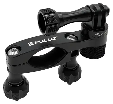 Puluz PU237B černá / Držák na řídítka 360° / hliníková slitina / pro akční kamery / řídítka 1,5–4,1 cm