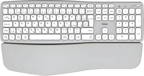 YENKEE YKB 2100 CSGY WL SWIFT šedá / Bezdrátová klávesnice / Ergonomická / 2.4 GHz + Bluetooth 5.0 / USB-C