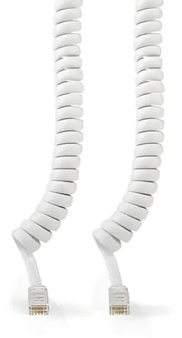 Nedis telefonní kabel RJ10-RJ10 bílý / Telefonní kabel / kroucený / 2 m