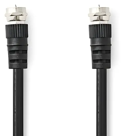Nedis satelitní anténní kabel F(M)-F(M) černá / Kabel / 75 Ohm / 50 dB / dvojité stínění / 1,5 m