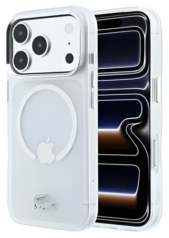 Lacoste IML Frosted Petit Pique Metal Logo transparentní / Kryt / MagSafe / iPhone 18 Pro Max