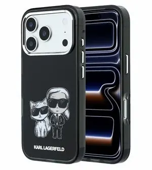 Karl Lagerfeld PU Semi Wrap Smooth Sketch Bodies iPhone 18 Pro černá / Zadní kryt / MagSafe / Apple iPhone 18 Pro