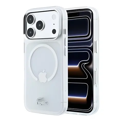 Lacoste IML Frosted Petit Pique Metal Logo transparentní / Kryt / MagSafe / iPhone 18 Pro