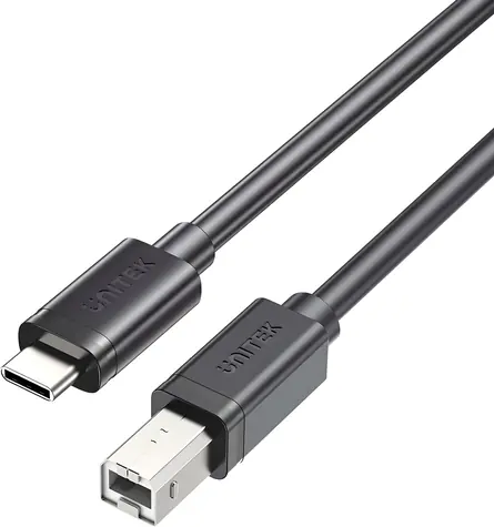 Unitek USB tiskový kabel černá / Kabel / USB-C - USB-B 2.0 / 1 m