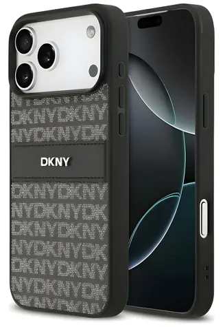 DKNY Repeat Pattern Tonal Stripe černá / Zadní kryt / iPhone 17 Pro Max