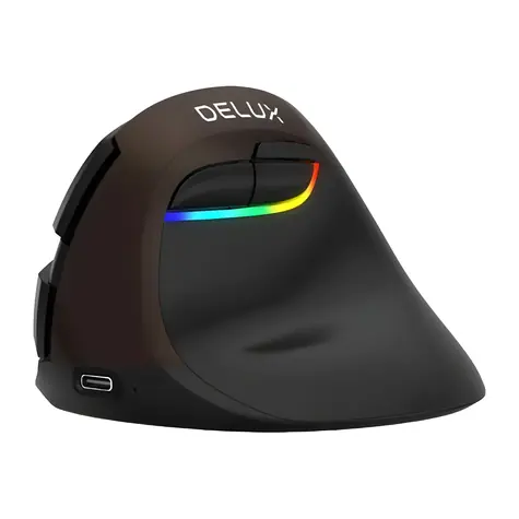 DELUX M618Mini zlatá / Myš / Vertikální / Bluetooth / 2,4 GHz / RGB