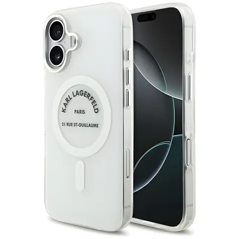 Karl Lagerfeld IML Karl RSG Logo MagSafe transparentní / Zadní kryt / pro iPhone 17