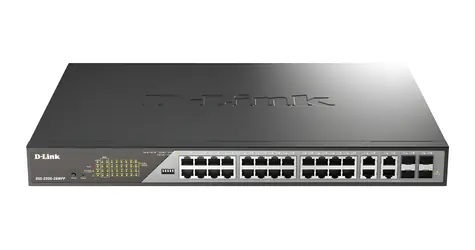 D-Link DSS-200G-28MPP/E / Switch / L2 Managed / 24x Gigabit PoE+ / 4x SFP / PoE 518W
