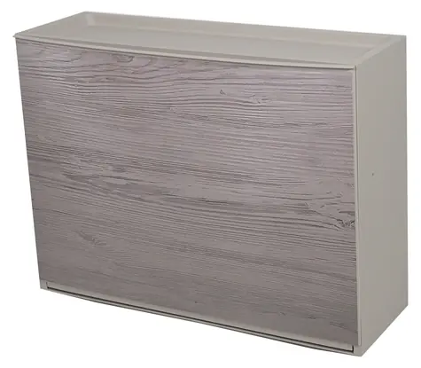 BELLI E FORTI Výklopný botník šedá, dekor šedé dřevo / PP plast / 51,5 x 16 x 39 cm / Stohovatelný