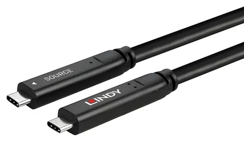 Lindy USB-C - USB-C 10 m černá / Kabel / 5 Gbit/s / DisplayPort 4K / USB-C PD 20V