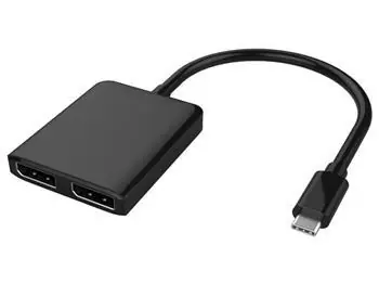 PremiumCord MST adaptér USB-C - 2x DisplayPort / Adaptér / 8K 60Hz / 4K 60Hz / rozšíření a zrcadlení obrazu