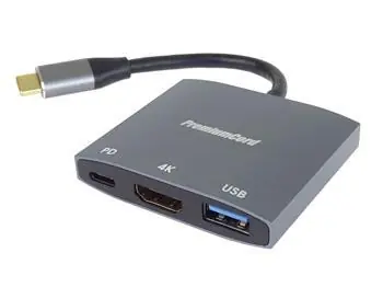 PremiumCord adaptér USB-C na HDMI / Adaptér / USB 3.2 / PD / 4K