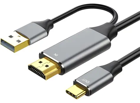 PremiumCord HDMI 2.0 - USB-C kabel Aluminium 2m / Kabel / 4K 60Hz / 1080p