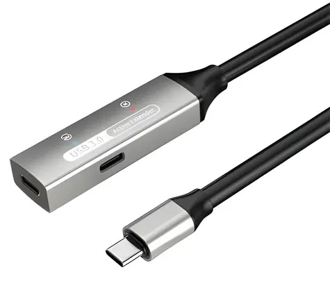 PremiumCord USB-C repeater a prodlužovací kabel M/F 5m / Prodlužovací kabel / USB-C / 5Gbps / Aluminium