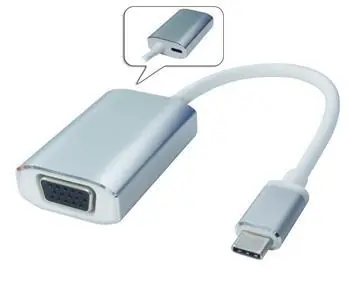 PremiumCord Převodník USB-C na VGA / Redukce / Full HD 1080p / hliníkové pouzdro