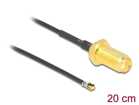 DeLock anténní pigtail SMA-MHF 20cm / Pigtail / SMA zásuvka – MHF vidlice / délka 20 cm