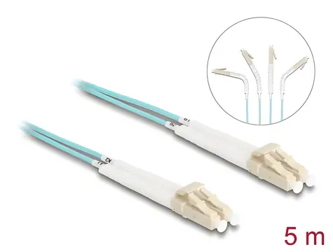 Delock Optický kabel LC-LC OM3 úhlový 5 m / Optický kabel