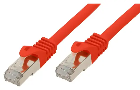 S-Conn BASIC-S Cat7 plochý 1 m červená / Patch kabel / U/FTP / RJ-45 / 600 MHz