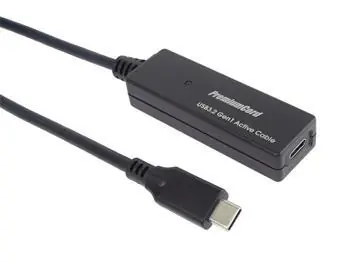PremiumCord USB-C repeater a prodlužovací kabel Male-Female 10 m / Prodlužovací kabel / USB-C / 5 Gbps