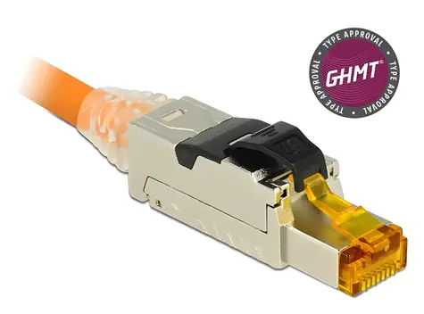 DeLock RJ45 konektor Cat.8.1, 4 ks / Konektor pro montáž na kabel / Kovové pouzdro