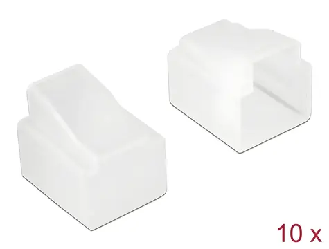 Delock krytka proti prachu pro RJ11 konektor transparentní / Krytka proti prachu / 10 ks