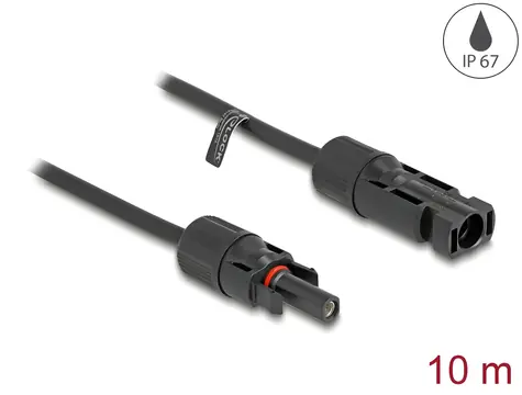 Delock DL4 / Solární kabel / 6 mm2 / samec > samice / 10 m / černá