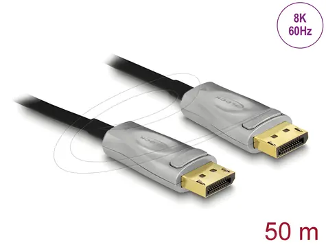 DeLock Aktivní optický kabel DisplayPort 1.4 / Propojovací kabel / 8K / 50 m