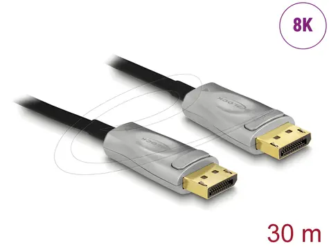 DeLock Aktivní optický kabel DisplayPort 1.4 / Propojovací kabel / 8K / 30 m