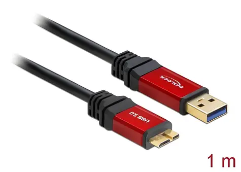Delock Kabel USB 3.0 Typ-A - Micro-B Premium 1,0m / Kabel / USB 3.0 / Micro-B