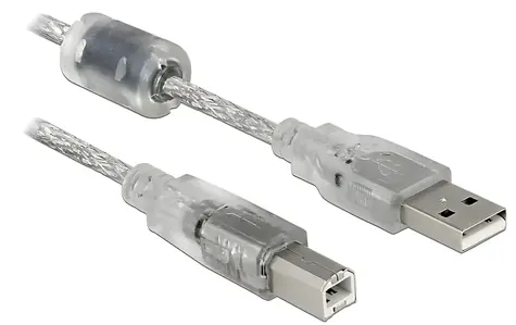DeLock kabel USB 2.0 Typ-A - Typ-B transparentní / Kabel / 2 m
