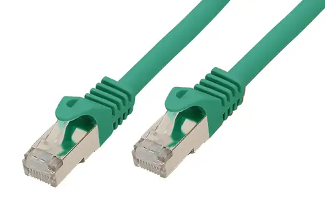 SCONN BASIC-S zelená / Patch kabel / Cat7 S/FTP / RJ-45 / 0,5 m / 600 MHz