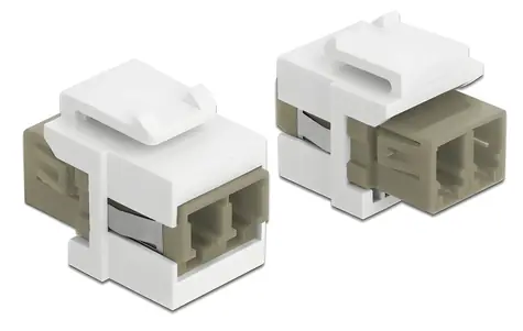 DeLock Keystone modul LC Duplex samice-samice béžová/bílá / Keystone modul / LC Duplex