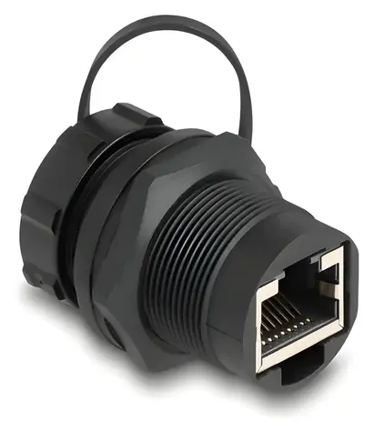 Delock RJ45 spojka Cat.6A s krytkou IP67 / Spojka / prachotěsná a vodotěsná