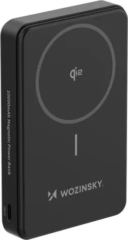 Wozinsky WLWP-10KA0Y3S černá / Powerbanka / 10000 mAh / 22,5 W / Qi2 / stojánek / USB-A + USB-C
