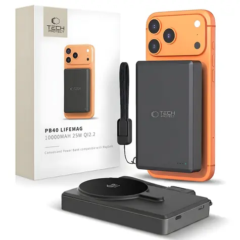 Tech-Protect LifeMag PB40 černá / Powerbanka / MagSafe Qi2.2 / 10000 mAh / 25 W