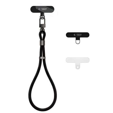 Tech-Protect C11S Rope černá / Popruh na zápěstí pro smartphone