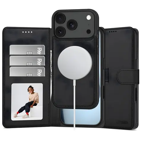 Tech-Protect Wallet MagSafe matná černá / Pouzdro pro Apple iPhone 17 Pro, 18 Pro / MagSafe / Peněženka