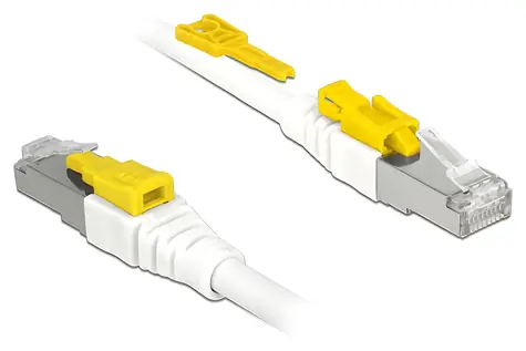 Delock Secure bílá / Síťový kabel RJ45 / Cat.6A S/FTP / 1 m