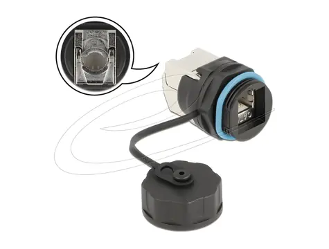 DeLock Konektor RJ45 Cat.6A LSA modrý / Konektor / vodotěsný / s krytkou
