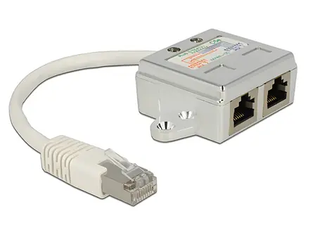 DeLock Rozdvojka RJ45 pro 2x ISDN / Rozdvojka RJ45 / 1x RJ45 (M) - 2x RJ45 (F)