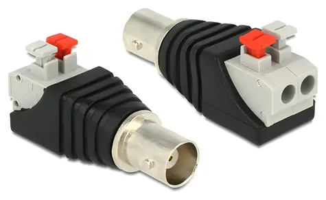 DeLock Adaptér BNC (F) - Terminal Block 2pin / Adaptér / s tlačítky