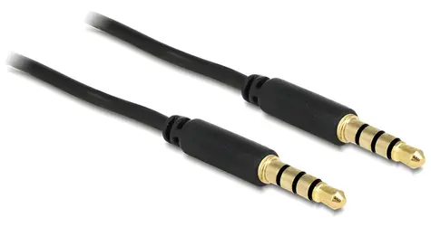 Delock Audio kabel Jack 3,5 mm 4 Pin (M) - Jack 3,5 mm (M) 2m černý / Audio kabel / propojovací / 2 m