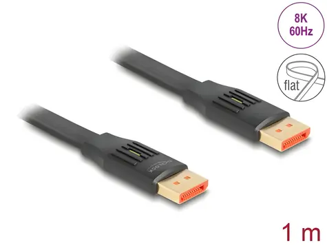 DeLock DisplayPort plochý kabel 1 m / Video kabel / 8K / 60 Hz